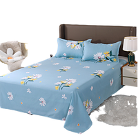Nouvelle impression domestique 3 pièces drap de lit plat taie d'oreiller ensemble de draps de lit King Size à motif floral personnalisé