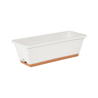 Jardinière rectangulaire auto-arrosante en plastique pour plantes avec plateau en plastique, adaptée aux fleurs, utilisation intérieure et extérieure