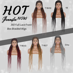 Perruque tressée synthétique <span class=keywords><strong>Jennifer</strong></span> de haute qualité, grise, 11 mèches fines, avec bandeau en dentelle - Product Image 3