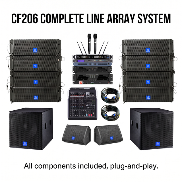 CHORDIO CF206 Dual 6 Inch Professional Passive Line Array Sound System for Large Outdoor Concerts and Live Stage Performances