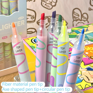 Trẻ Em Hai Đầu Kép Màu Huỳnh Quang Bút Nước Dựa Nhiều Màu Bút Đánh Dấu Phẳng Nib Cho Con Dấu Vẽ Sơn Tô Màu - Product Image 5