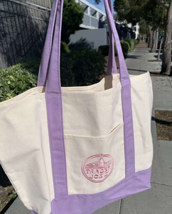 Borsa Shopper in Tela di Cotone Personalizzata con Logo Ricamato, Mini, Blu Menta e Rosa, per Regali e Caramelle - Product Image 6