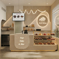 Maßgeschneidertes Ladeninterieur-Design, Moderne Kaffeehausmöbel, Holztheke für Cafés, Kaffeehausdesign