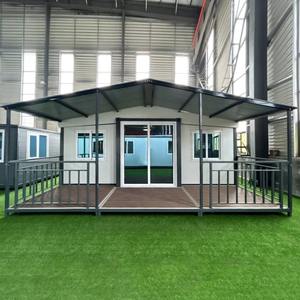 Tuostar Maison en conteneur préfabriquée haut de gamme de 20 pieds avec fenêtres du sol au <span class=keywords><strong>plafond</strong></span> 2 salles de bain pour <span class=keywords><strong>salon</strong></span> <span class=keywords><strong>cuisine</strong></span> chambre - Product Image 1