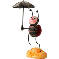 Ensemble de figurines mignonnes en fer forgé (fourmis et coléoptères) - Décoration de bureau artisanale d'inspiration jardin pour la maison et le bureau