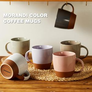 BENELUCK Tasses à café en céramique personnalisées de 13 oz, compatibles micro-ondes, grandes tasses pour thé, <span class=keywords><strong>chocolat</strong></span> <span class=keywords><strong>chaud</strong></span>, avec couvercle et cuillère, isolation thermique pour boissons froides - Product Image 2