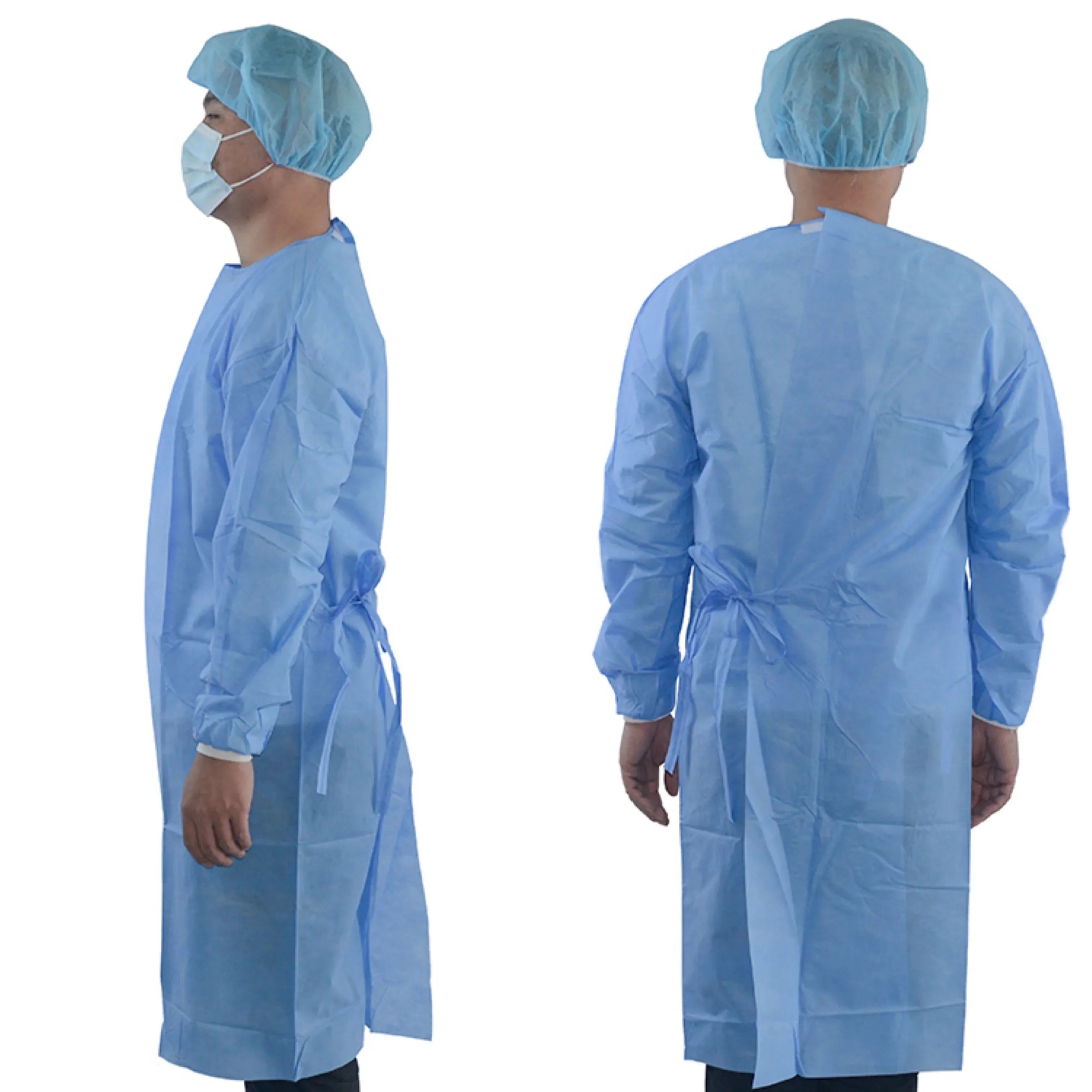 Einweg Krankenhaus Patienten Medizinische Entsorgung SMS Uniformen Kleid Vlies Chirurgische Isolation Kleider