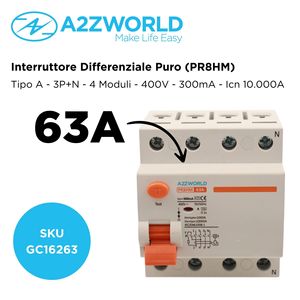 Disjoncteur différentiel pur (PR8HM GC76263) 3P+N 4M 10000A 300mA 63A AC 400V IP20 IEC61008-1 pour RCCB certifié Air - Product Image 2