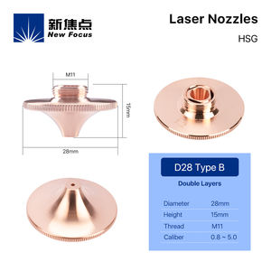 Nuevo enfoque de una sola capa cromada D32 H15 M14 <span class=keywords><strong>calibre</strong></span> 0,8mm-5,0mm repuestos HSG OEM boquillas para cabezal de corte láser - Product Image 2