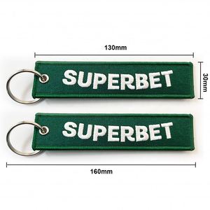 2026 Promotional <b>Custom</b> Personalizedcustom Logo Embroidery Fabric Woven <b>Key</b> Airplane Jet Tag Embroidered Keychain - Product Image 3