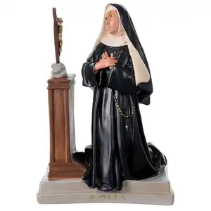 Custom OEM ODM Crafts Factory De Cascia Santa Figure Catholic Statue of St Rita Resin Figurine