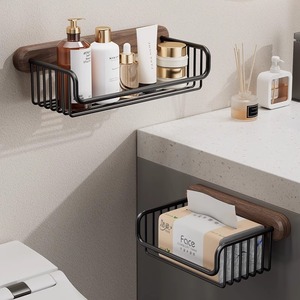 Porte-papier toilette mural en bois brun chaud avec étagère, en métal noir, style rustique campagnard, accessoires <span class=keywords><strong>de</strong></span> <span class=keywords><strong>salle</strong></span> <span class=keywords><strong>de</strong></span> <span class=keywords><strong>bain</strong></span>, décoration champêtre, rangement mural pour téléphone portable - Product Image 5