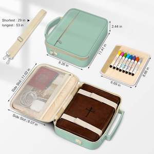 Estuche para Biblia con Cremallera y Múltiples Bolsillos, Bolsa para Biblia de Iglesia con Soporte para Libros, Bolsa para Biblia con Asa, Muestra Gratis - Product Image 3