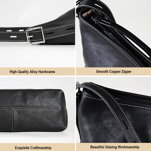 Nuevo Diseño, Bolso Bandolera Vintage con Logotipo de Marca Personalizado, Bolso de Cuero Unisex de Gran Capacidad, Color Negro, Cuero Vacuno de Primera Calidad, Cadenas, Invierno - Product Image 2