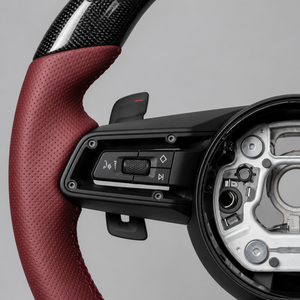 Volant sport en fibre de carbone pour Porsche <span class=keywords><strong>911</strong></span> <span class=keywords><strong>Carrera</strong></span> Boxster Cayman Macan avec commandes multimédias intégrées - Product Image 4