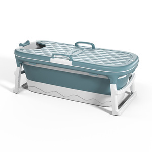 <b>Foldable</b> Bathtub Oval Plastic 20gal Capacity Freestanding <b>Bathing</b> Tub For Adult Full Body Soaking With Backrest Support - Product Image 2