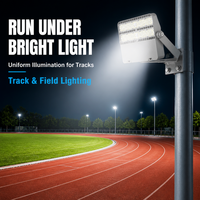 Projecteur LED de stade 100W IP66 AC85-265V 18000lm à deux modules pour terrains de sport extérieurs