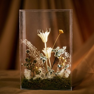 Expédition rapide luxe <span class=keywords><strong>Lagurus</strong></span> lapin queue Photo cadre clair fleurs séchées boîte pour noël saint valentin fête des mères pâques - Product Image 5