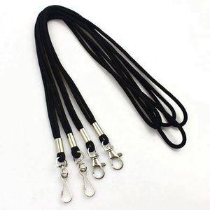 Wholesale Fashion Round Cord <b>Blank</b> Neck Strap Black Nylon Rope Lanyards Custom - Product Image 5