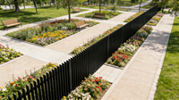 Clôture verticale extérieure en aluminium à lames, panneaux métalliques soudés en aluminium avec revêtement en poudre personnalisé, écrans 3D pour jardin