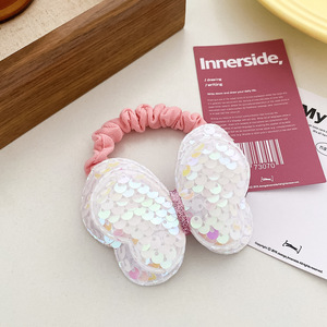 Gioielli per capelli per bambini con paillettes e paillettes per capelli a farfalla elastico elastico per bambini fascia per capelli - Product Image 5