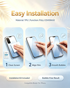 ฟิล์มกันรอยหน้าจอ TPU 2.5D บางเฉียบ 0.15 มม. แบบยืดหยุ่น ป้องกันรอยขีดข่วน ความคมชัดระดับ HD ครอบคลุมเต็มจอ สำหรับโทรศัพท์มือถือทุกรุ่น ขายดีในประเทศไทย - Product Image 5