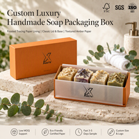 Boîte cadeau de savon artisanal haut de gamme, impression offset sur papier artistique, logo, boîte avec couvercle et base, emballage de savon, boîte supérieure et inférieure