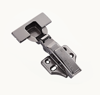 ELLECASA Charnière fixe en acier finition titane, à double action, fermeture amortie, hauteur réglable, angle d'ouverture 105°, pour cuisine et salle de bain