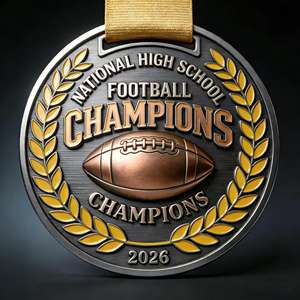 Medallas Conmemorativas Deportivas de Metal Dorado, <span class=keywords><strong>Diseño</strong></span> Personalizado del Fabricante, para Eventos Especiales, Liga de Rugby, Premio al Finalista - Product Image 4