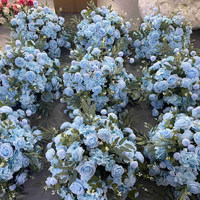 EG-FB-WH03 Arrangement floral en soie fait main de luxe réutilisable pour mariage, fête, événement, boule de fleurs artificielles, centre de table de mariage