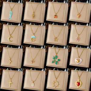 Flower Pendant Necklace Stainless Steel Pave Setting Daily Wear Gift - Product Image 5