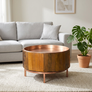 AK Brass Handmade Traditional Metal Round <b>Coffee</b> <b>Table</b> Antique Finished Luxury Living Room & Cafe Furniture - Product Image 3