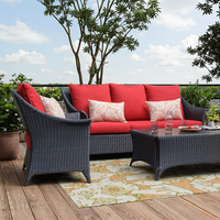 Ensemble de meubles de jardin en aluminium de style européen, canapés de jardin en rotin, imperméables, ensemble de meubles de salon d'extérieur