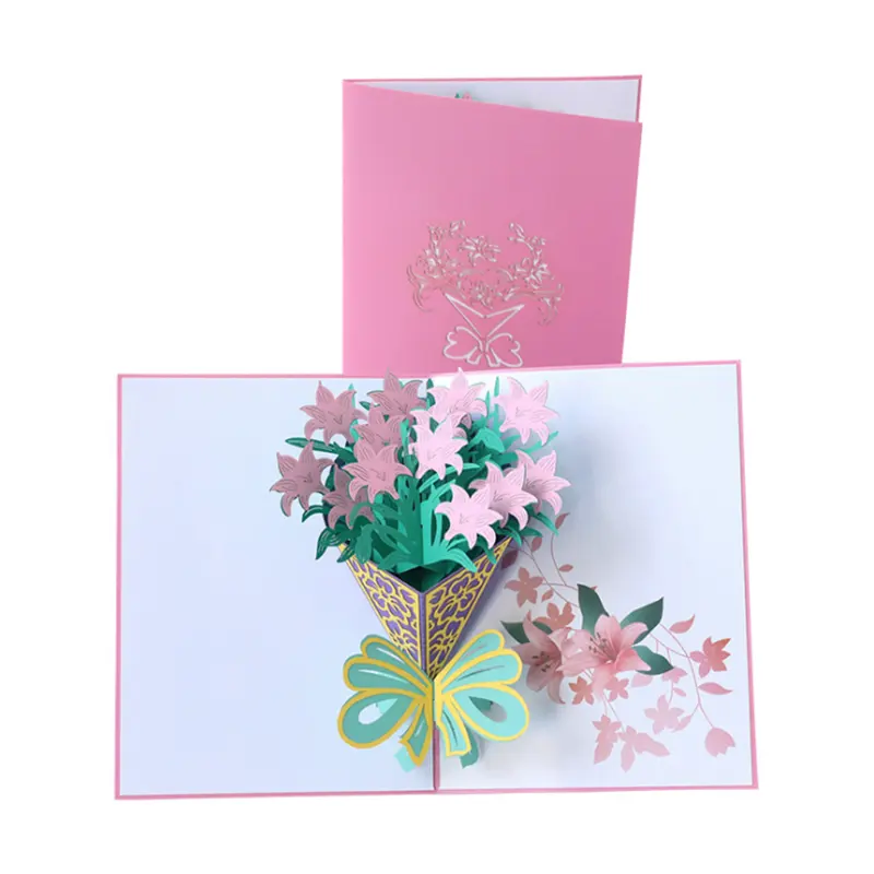 Creative Mother's Day Card Handmade Pop Up 3D Flower Greetting Card