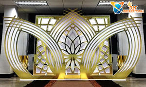 Fondo de Monet de lujo para boda, escenario de boda, accesorios de pantalla de Arte de Metal, más nuevo Panel de escenario de boda de acero inoxidable - Product Image 6