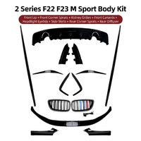 Kit carrosserie modifié pour BMW Série 2 F22 F23 M Sport 2014-2019 : Lame de pare-chocs avant, Grille, Jupes latérales, Lame de diffuseur arrière
