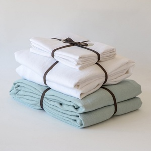 Pure Linen Summer Cover Natural Bamboo Cloth Linen <b>Flat</b> Sheet Pillowcase <b>Flat</b> Sheet Set Linen Bedding Set for Home Hotel - Product Image 3