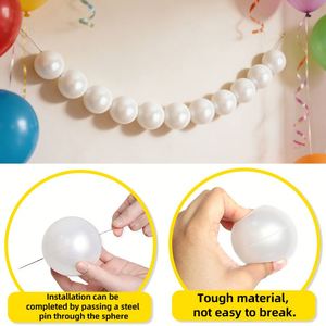 Ornements de perles simulées de 5,5 à 8 cm, grandes perles rondes en plastique simulées pour la décoration de mariage, de fête ou de fond de scène DIY - Product Image 1