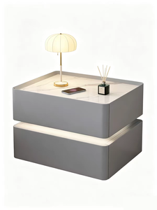 <b>Smart</b> Nightstand Modern <b>Bedside</b> <b>Table</b> Wireless Charging LED Light Digital Keypad Storage Cabinet Bedroom Furniture - Product Image 5