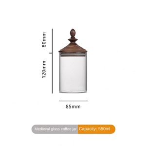 Cổ Điển Nhật Bản Phong Cách Lưu Trữ Lọ Thủy Tinh Borosilicate Cao Với Nắp Bằng Gỗ Cho Trà Và Cà Phê Nhà Bếp Sử Dụng - Product Image 6