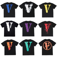 Áo Thun Thương Hiệu V2022new Lones Bán Buôn Oem Áo Thun Nam 100% Cotton Áo Thun Cổ Tròn Chữ V Lớn Áo Thun Trắng Hoặc Đen