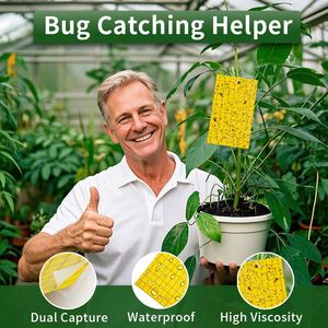 Fabrik-Fliegenfalle Schädlingsbekämpfung Klebefalle für Fliegen und Insekten Einweg-Gelbe Klebrige Karte - Product Image 4