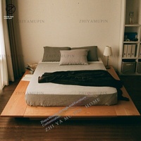 Eichen-Tatami-Plattformbett ohne Kopfteil, Bodennahes Bett 1,8m im Homestay-Stil, Loft-Anpassung möglich