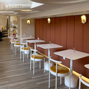 Cafetería personalizada Mcdonald Pizza panadería café té tienda madera cuadrado hospitalidad café restaurante muebles mesa y silla conjunto - Product Image 2