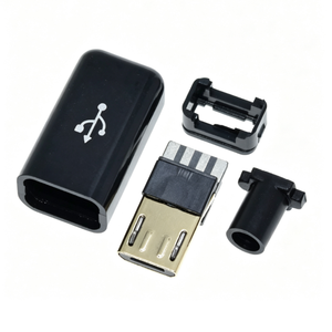 Connecteur Micro USB 2A mâle 4 broches nickelé à souder avec coque pour charge et données DIY Android - Product Image 2