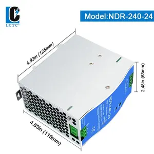 NDR 240W AC TO DC Industrial Slim DIN Rail Switching Power Supply 24V AC TO DC Led Driver 24vdc 12vdc