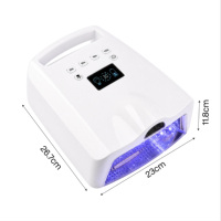 Lampe à ongles UV LED rechargeable 128W, séchoir à ongles portable double zone avec écran LCD, lampe de polymérisation pour un doigt ou une main entière, idéale pour salon de manucure