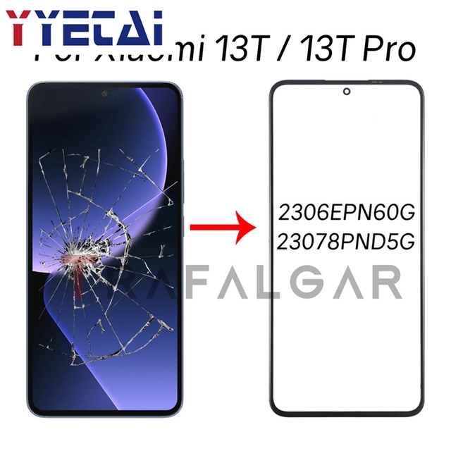Front Screen Glass For Xiaomi 13T 13T Pro Outer Glass Lens With OCA Optically Clear Adhesive Replacement 2306EPN60G 23078PND5G