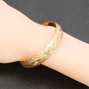 Pulseras de Oro Laminado 18K/24K Estilo Árabe de Dubái en Oferta, Brazaletes de Latón, Joyería de Moda, Brazaletes Chapados en Oro Indio para Mujer - Product Image 3