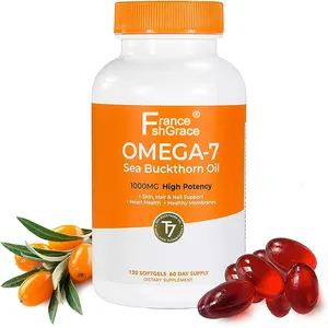 Omega-7 Softgels Premium Biologische Himalayan Duindoorn Olie Supplement Voor Gezonde Huid Haar Nagels En Droogheid